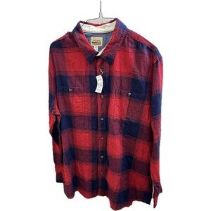 Roebuck & Co Mens Shirt 3x Flannel Long Sleeve Button Plaid 2 Front Pockets Nos